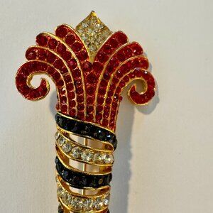 JAY FEINBERG Swarovski Crystal Red Torch Brooch